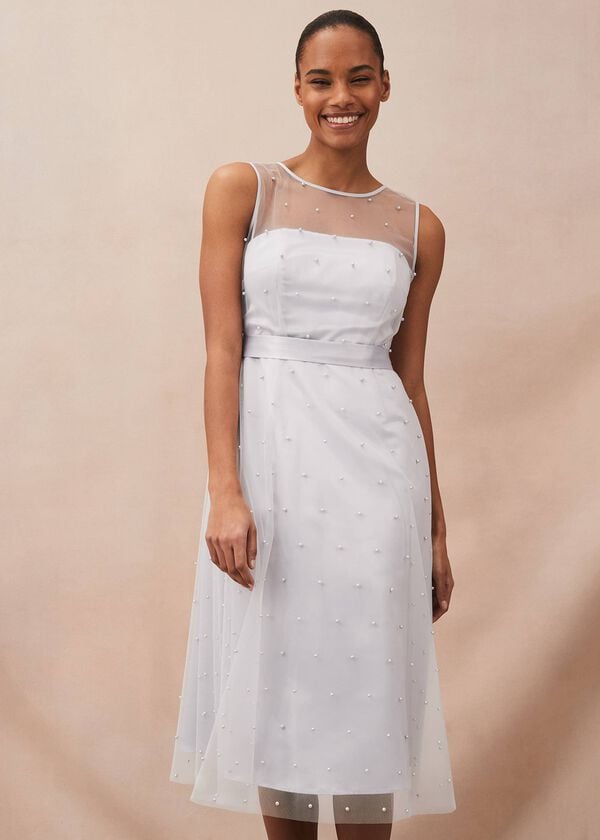 Phase Eight Evadine Pearl Embellished Tulle Dress