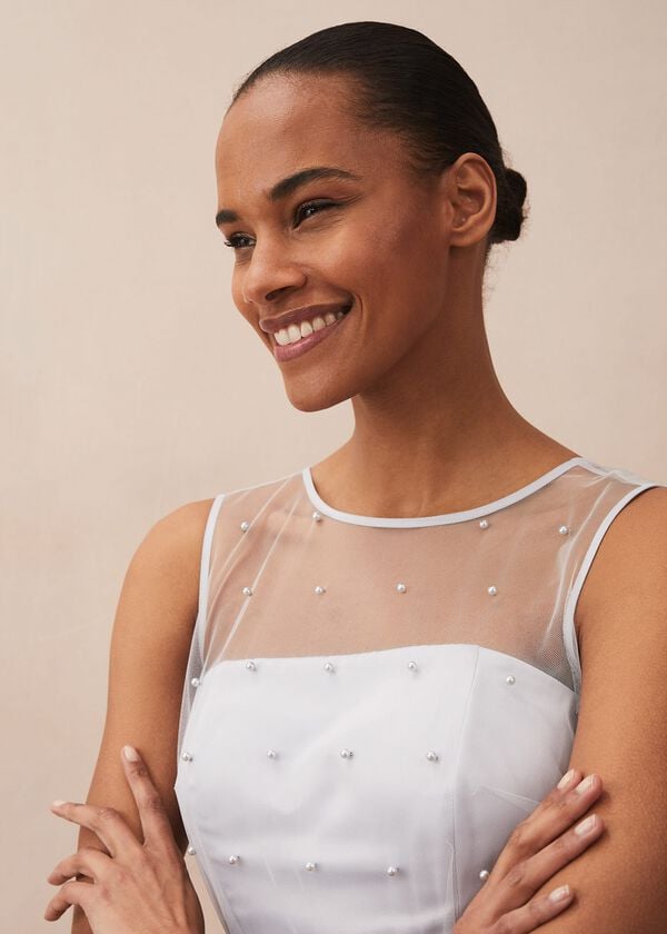 Phase Eight Evadine Pearl Embellished Tulle Dress