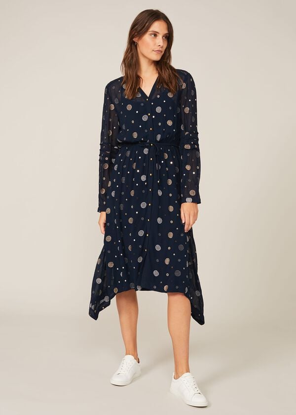 Phase Eight Eve Embroidered Spot Dress