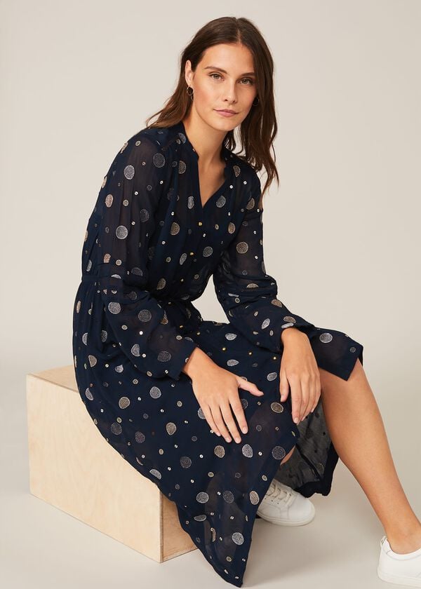 phase eight Eve Embroidered Spot Dress
