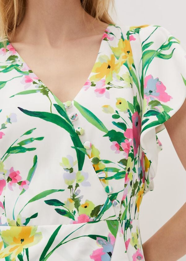 Phase Eight Evelin Printed Frill Hem Dress