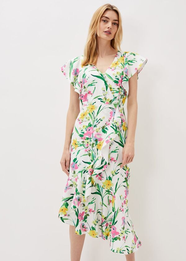 phase eight Evelin Printed Frill Hem Dress