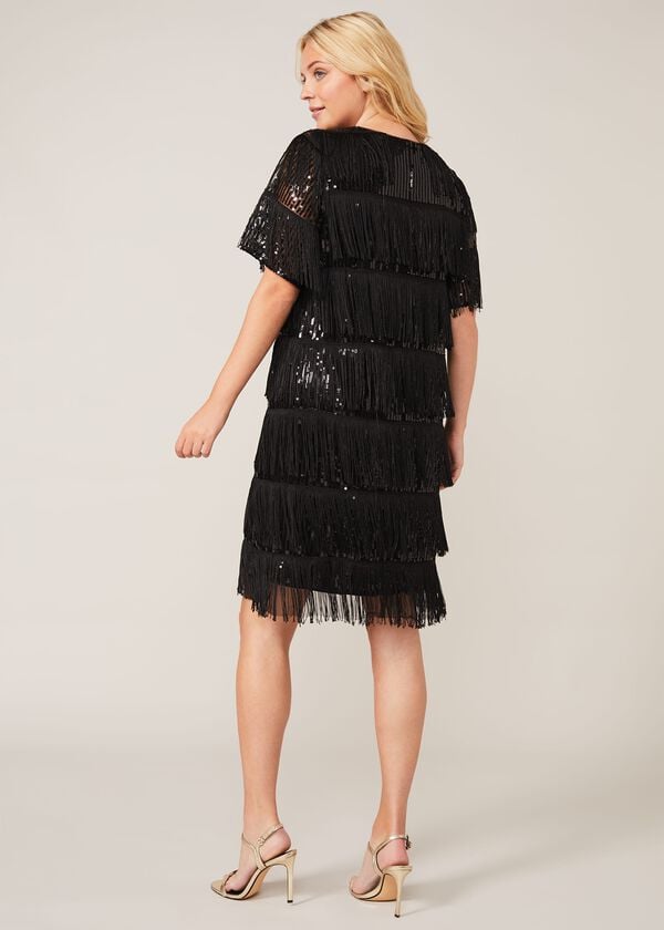 Phase Eight Farina Sequin Fringe Dress