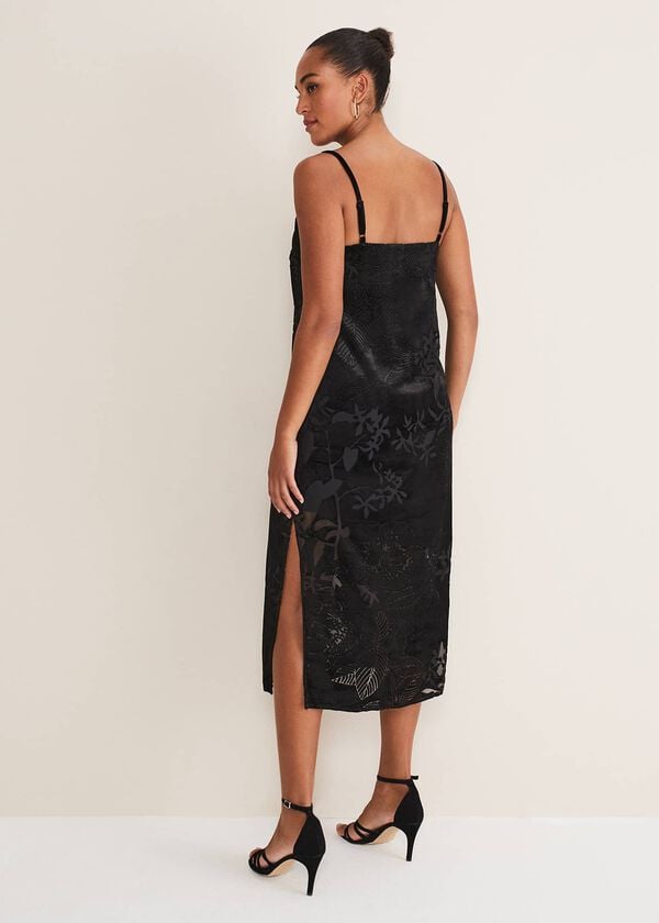 Phase Eight Fayette Textured Velvet Slip Dress