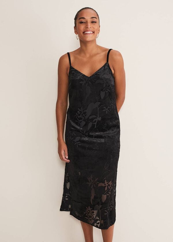 Phase Eight Fayette Textured Velvet Slip Dress