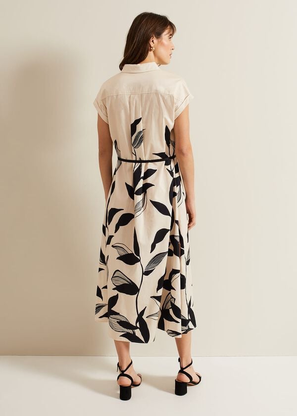 Phase Eight Felicity Leaf Print Midi Dress