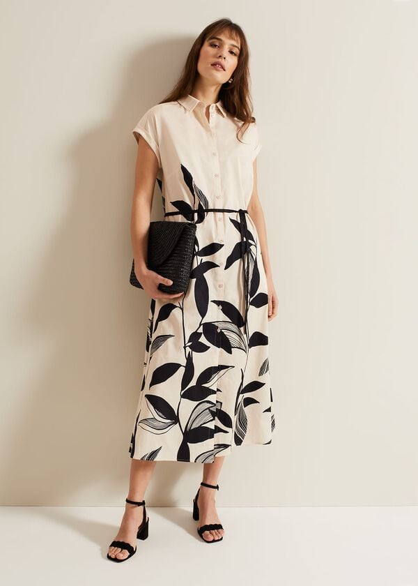 phase eight Felicity Leaf Print Midi Dress