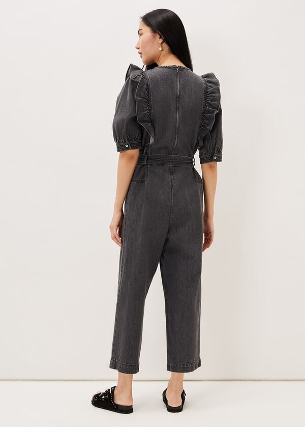 Phase Eight Flora Denim Frill Jumpsuit