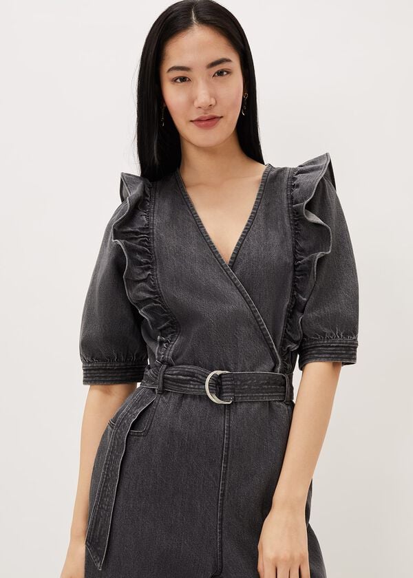 Phase Eight Flora Denim Frill Jumpsuit