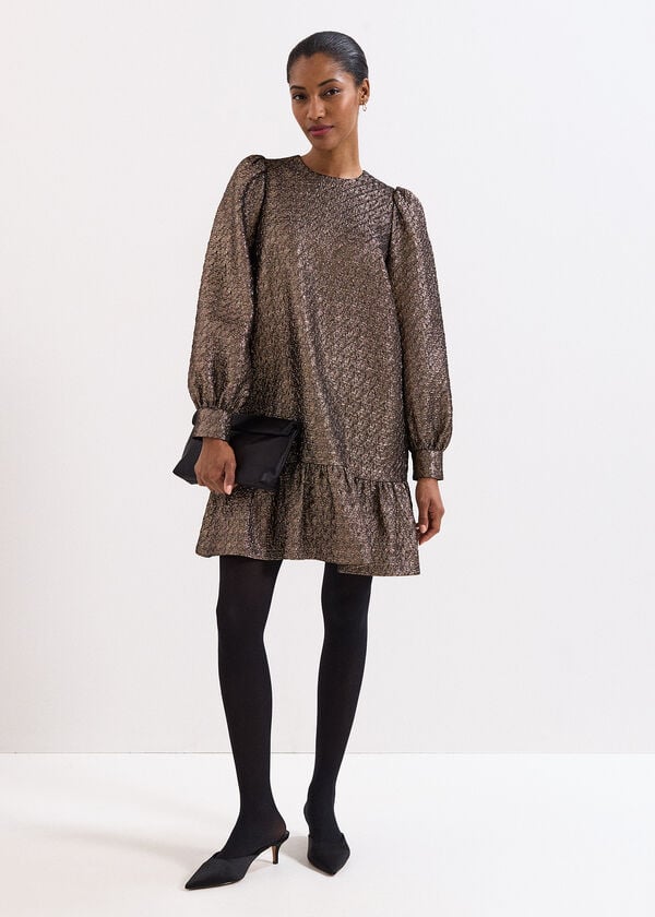 Phase Eight Frances Gold Shift Dress