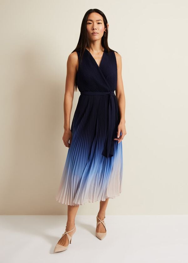 Phase Eight Freya Ombre Pleat Midi Dress