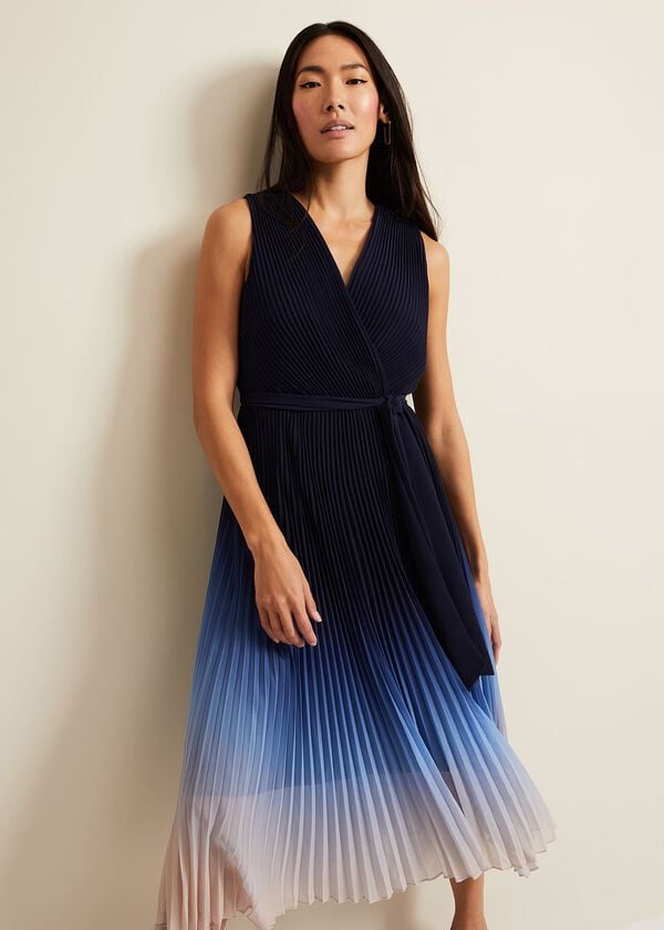 phase eight Freya Ombre Pleat Midi Dress