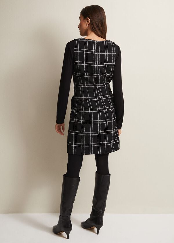 Phase Eight Gemma Checked Pinafore Mini Dress