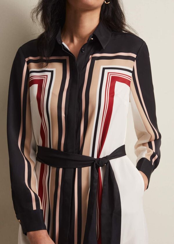 Phase Eight Geri Striped Shirt Midi Dress