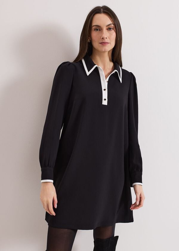 phase eight Gina Black Collar Swing Dress