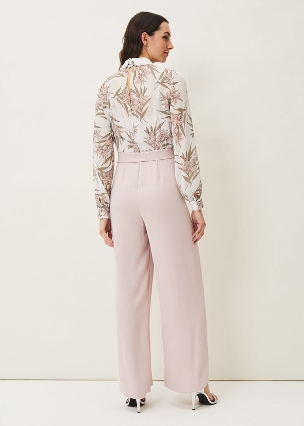 Phase Eight Gracen Palm Print Bodice Jumpsuit