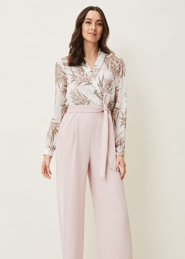 Phase Eight Gracen Palm Print Bodice Jumpsuit