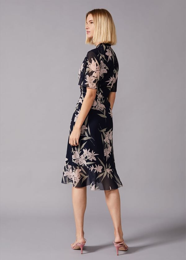 Phase Eight Gracen Palm Print Tea Dress