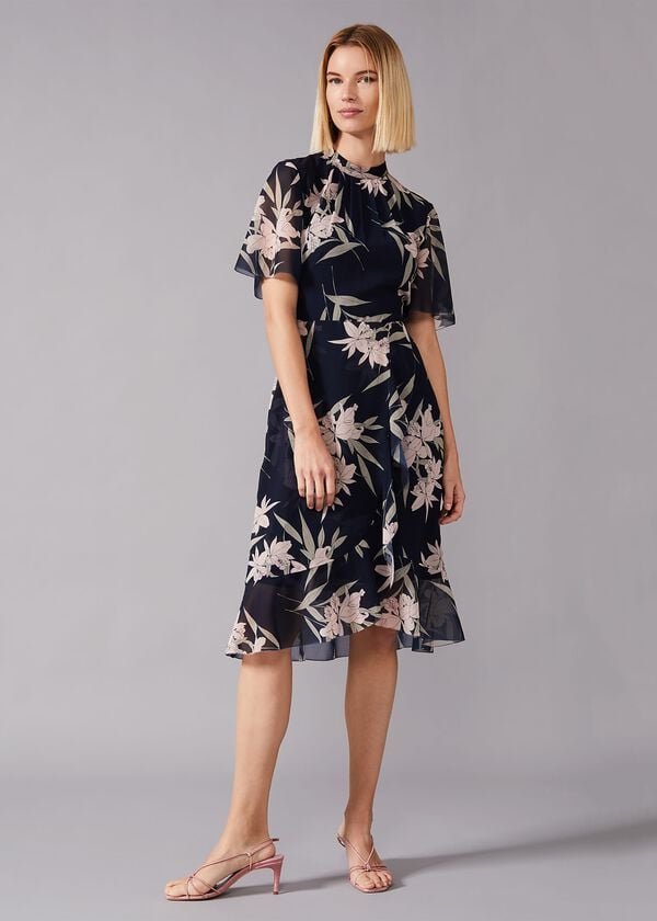 Phase Eight Gracen Palm Print Tea Dress