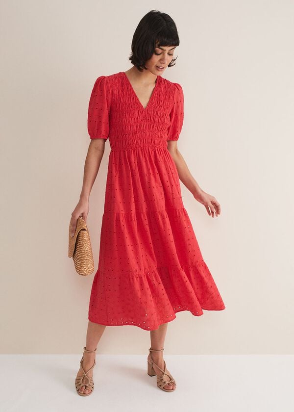 phase eight Gretta Broderie Midi Dress