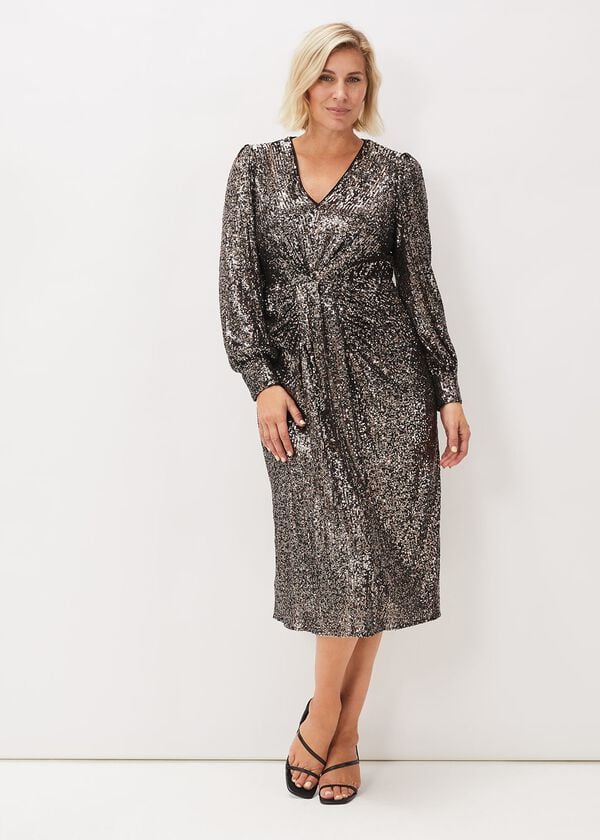 Phase Eight Haisley Sequin Sleeved Dress