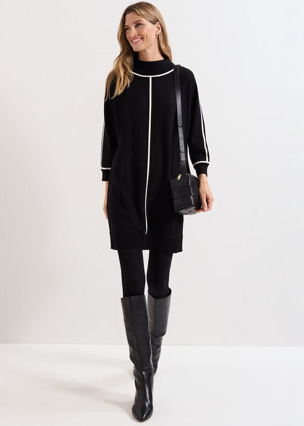 Phase Eight Hallie Black Tipped Jumper Dress