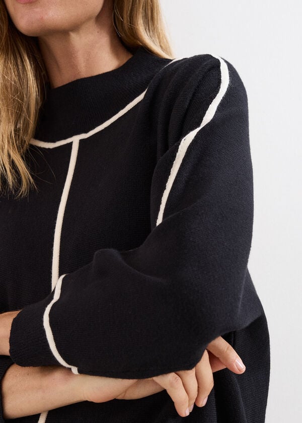 Phase Eight Hallie Black Tipped Jumper Dress