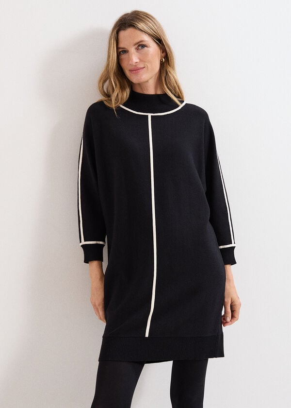 phase eight Hallie Black Tipped Jumper Dress