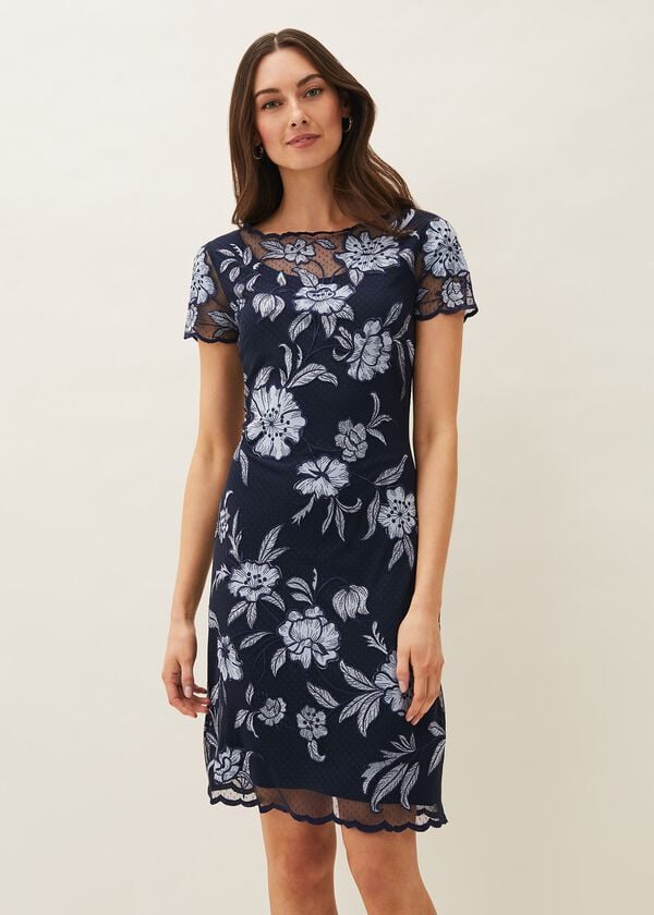 phase eight Hanna Floral Embroidered Dress