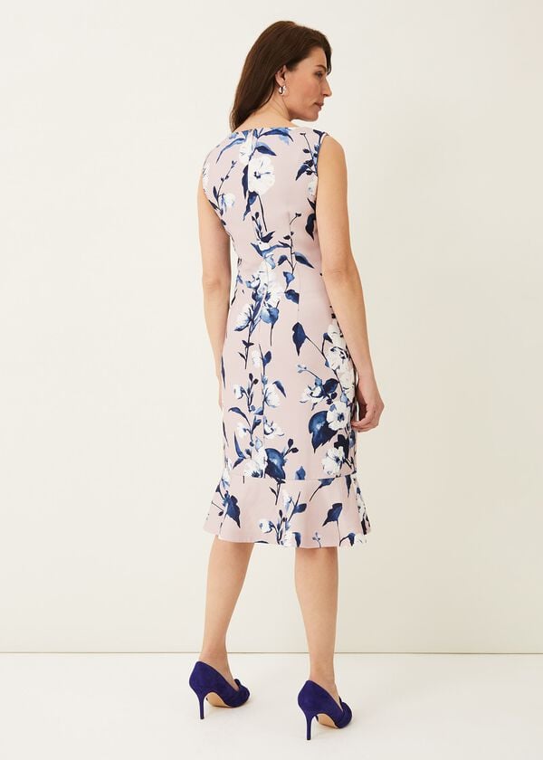 Phase Eight Harlie Floral Peplum Hem Dress