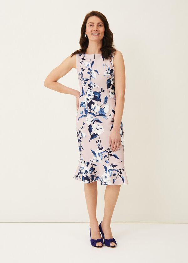 Phase Eight Harlie Floral Peplum Hem Dress