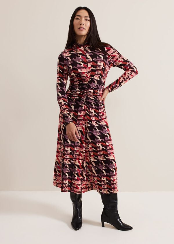 phase eight Harrie Dogtooth Colourful Jersey Dress