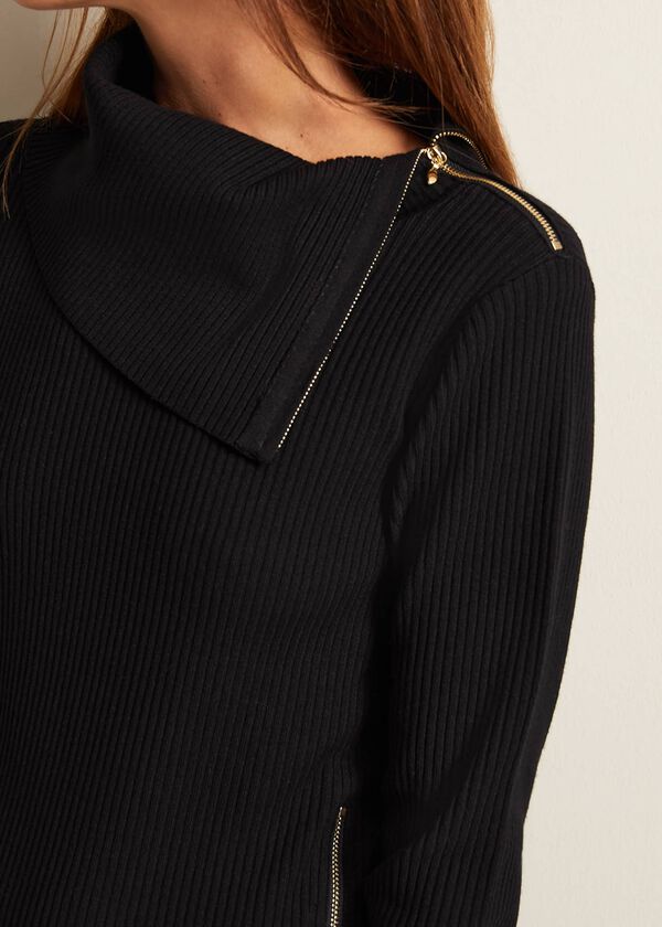 Phase Eight Hartley Zip Ribbed Column Dress