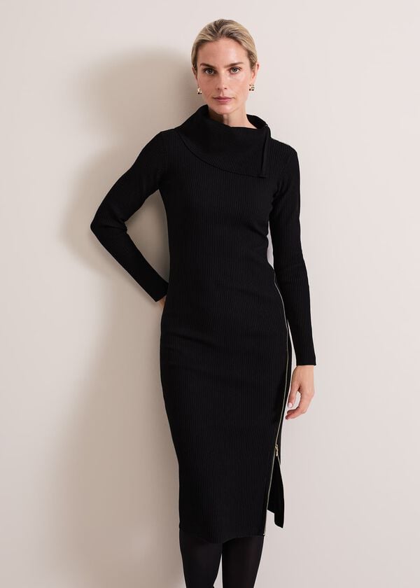 phase eight Hartley Zip Ribbed Column Dress