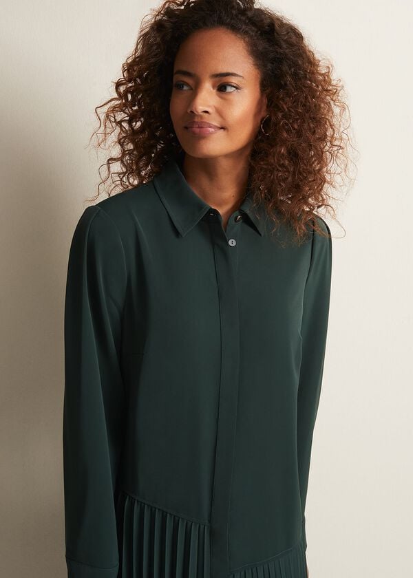 Phase Eight Helena Pleated Shirt Midi Dress