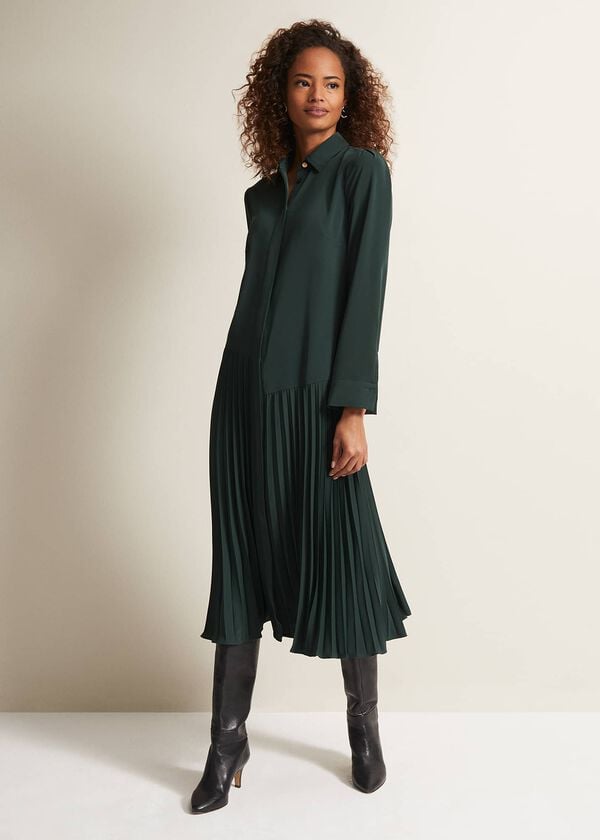 phase eight Helena Pleated Shirt Midi Dress
