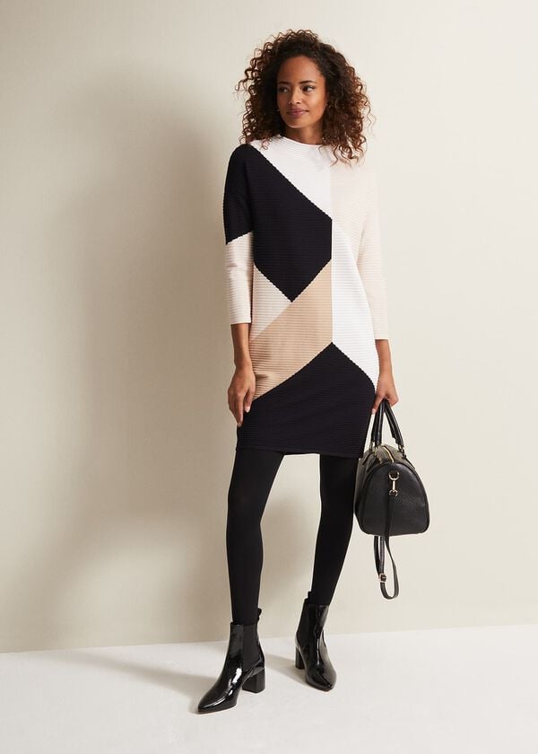 Phase Eight Hetty Colour Block Tunic Mini Dress