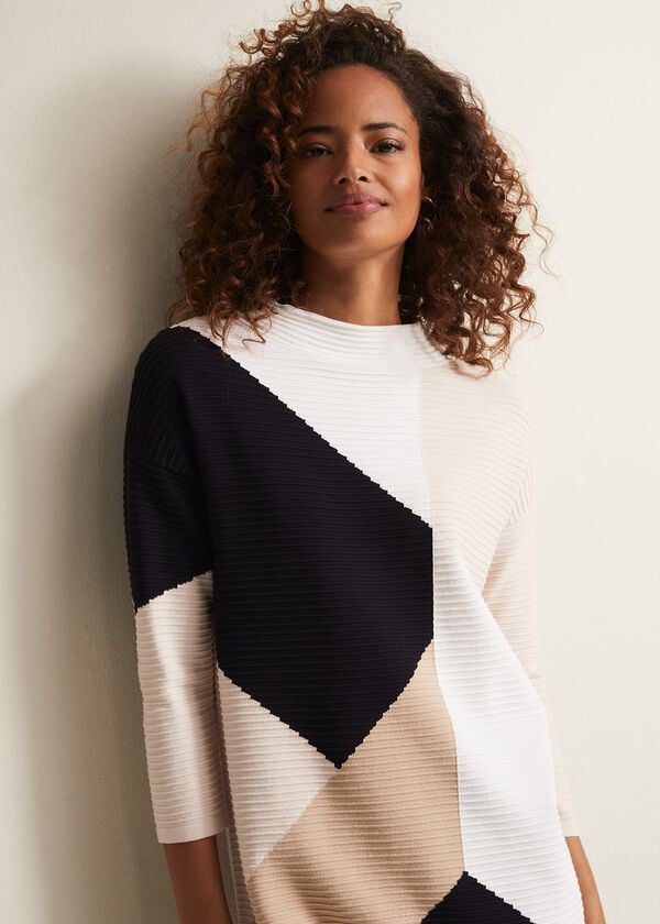 Phase Eight Hetty Colour Block Tunic Mini Dress