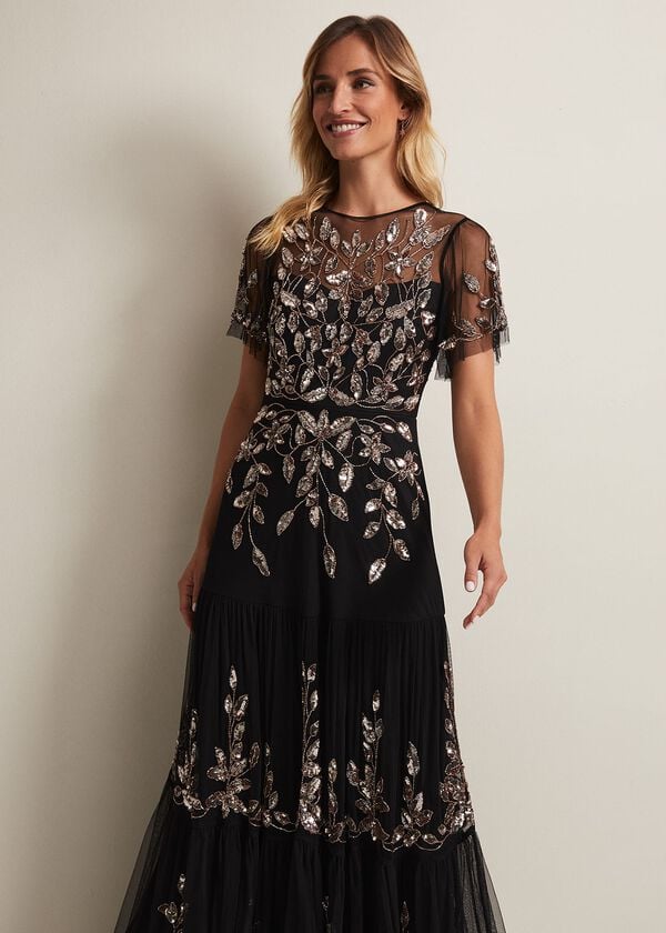 Phase Eight Hilary Beaded Tiered Maxi Dress