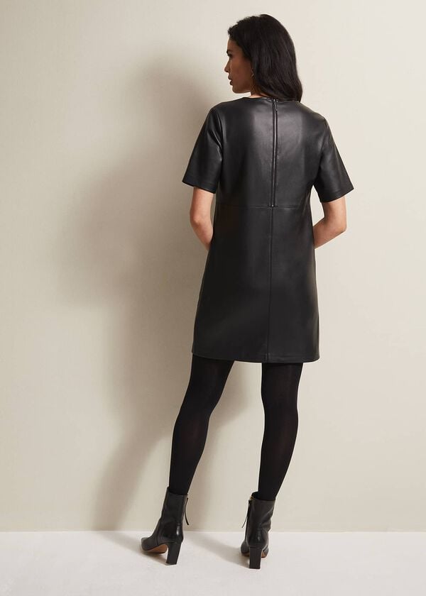 Phase Eight Hilde Faux Leather Shift Mini Dress