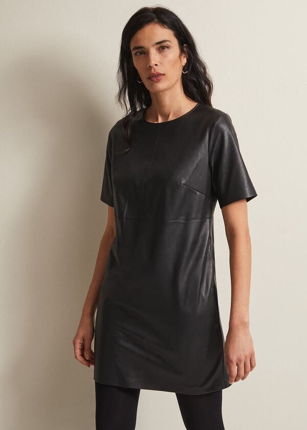 phase eight Hilde Faux Leather Shift Mini Dress