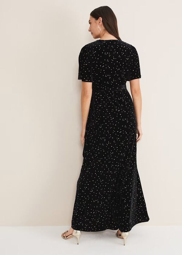 Phase Eight Holly Velvet Star Wrap Maxi Dress