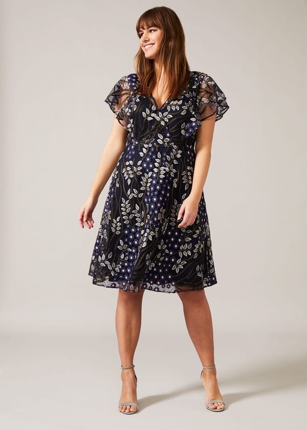 Phase Eight Ida Floral Embroidered Dress