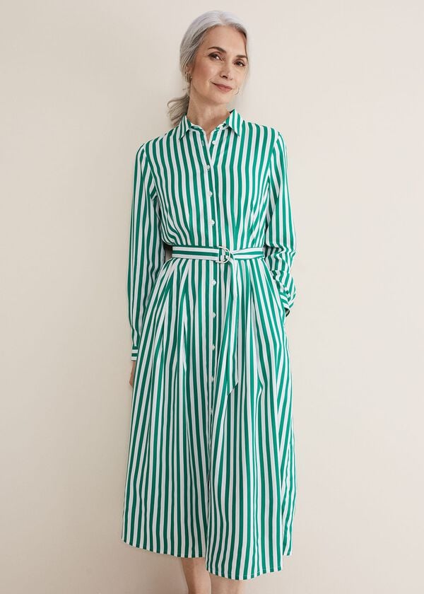 Phase Eight Ida Stripe Shirt Midi Dress