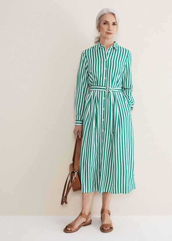 phase eight Ida Stripe Shirt Midi Dress
