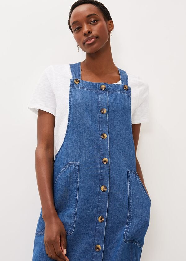 Phase Eight Irena Denim Pinafore Dress