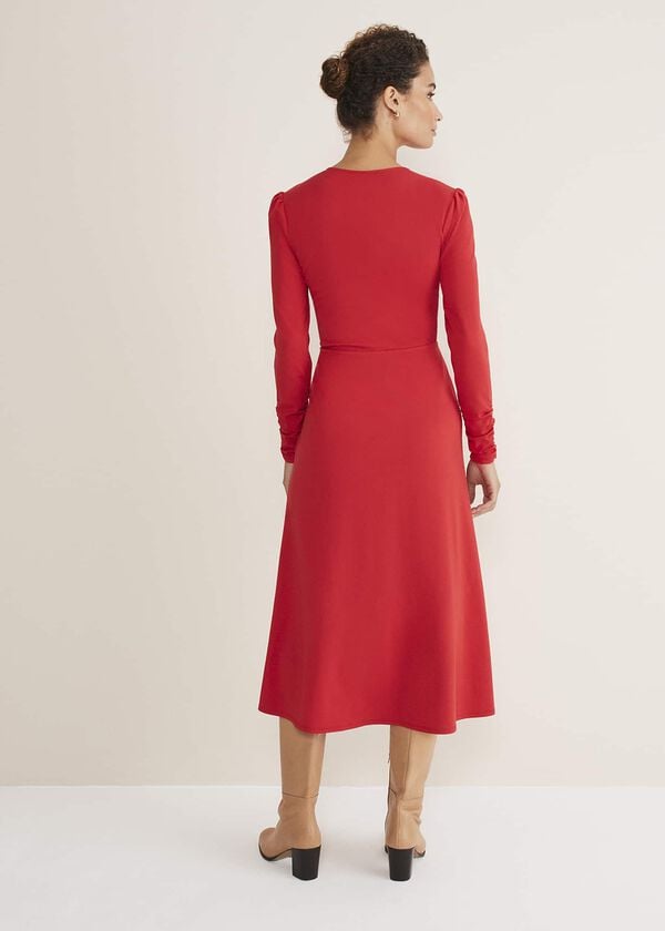 Phase Eight Irisa Zip Ruched Midi Dress