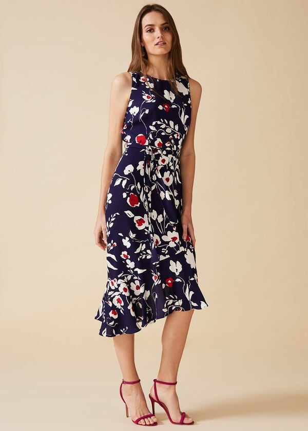 Phase Eight Isla Printed Asymmetric Dress