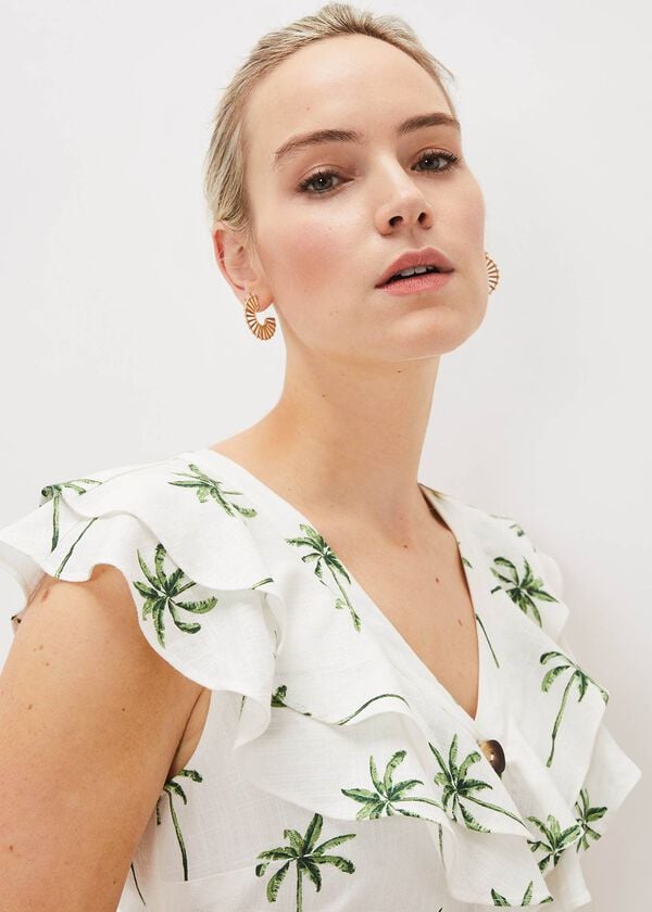 Phase Eight Jamilla Palm Print Midi Dress