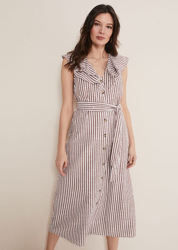 Phase Eight Jamilla Striped Midi Dress